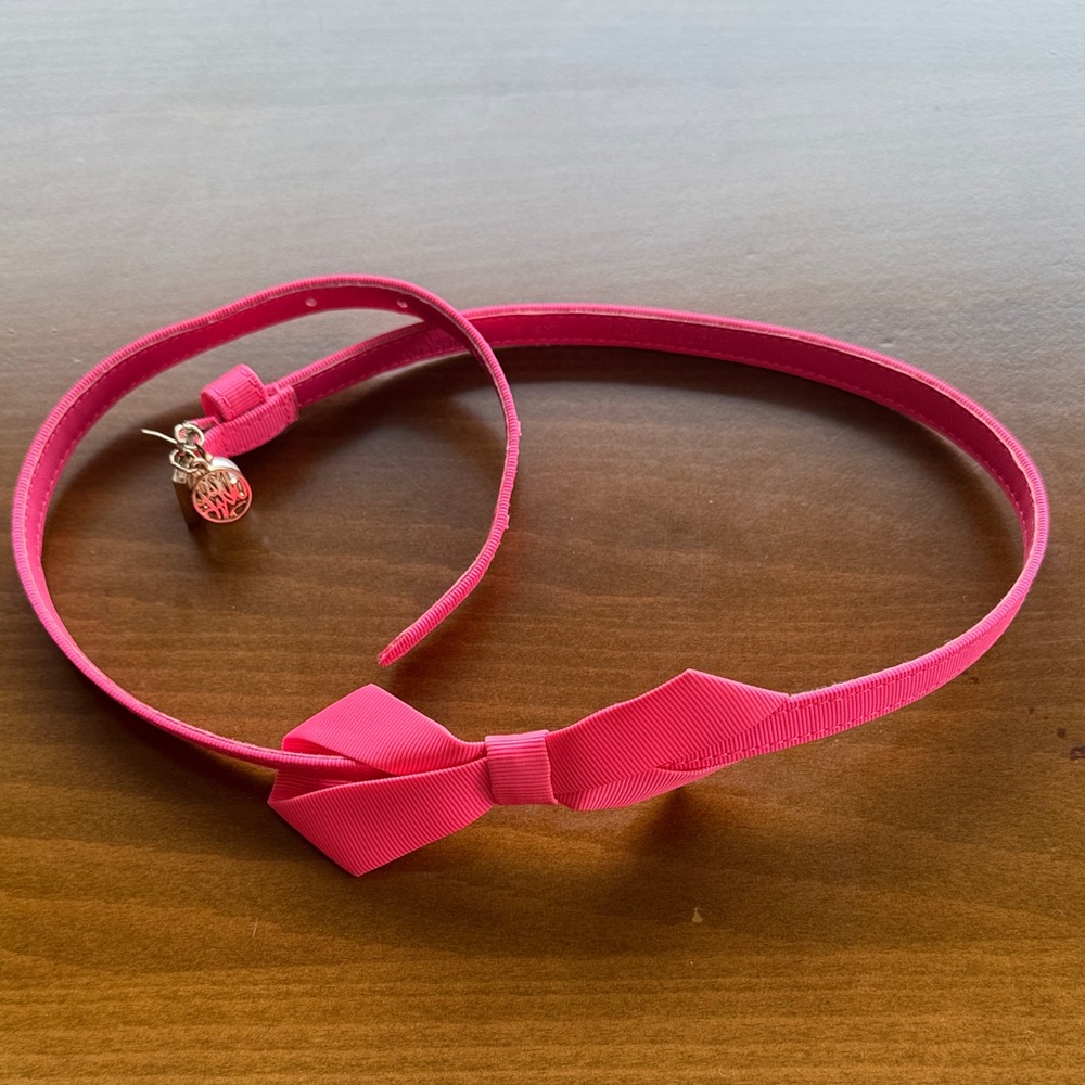 Lilly Pulitzer Thin Pink Bow Belt Size XS